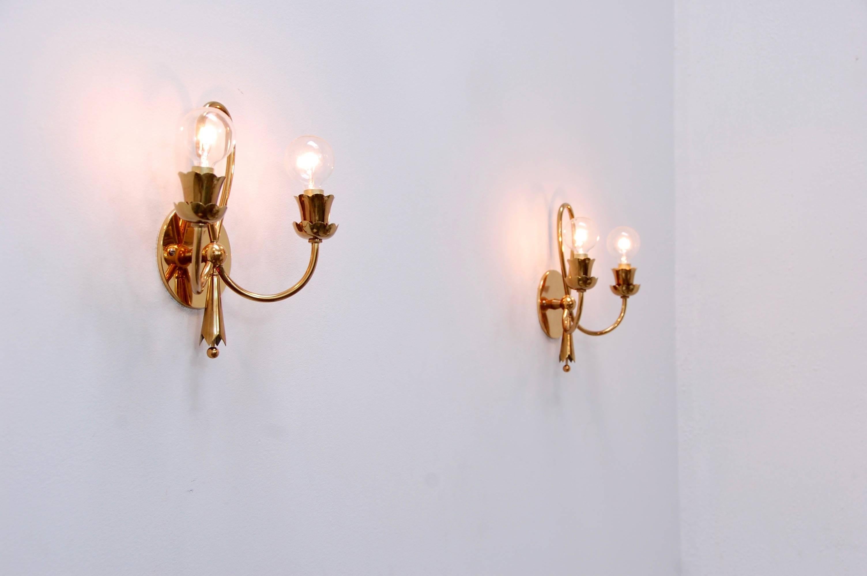 Late 1940s Botanical Sconces In Excellent Condition In Los Angeles, CA
