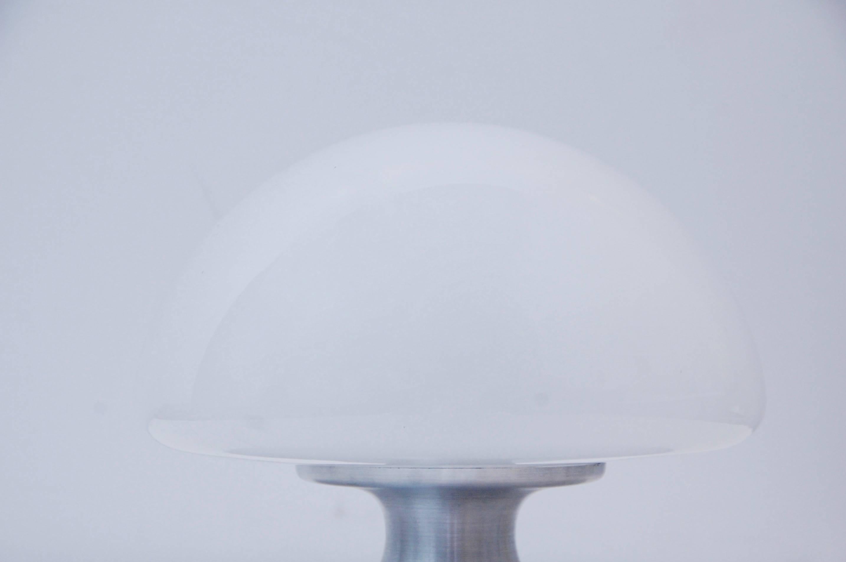 Brushed 1970s Satin Aluminium Table Lamps