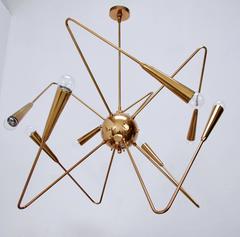 LU Brass Sputnik Chandelier by Lumfardo Luminaires