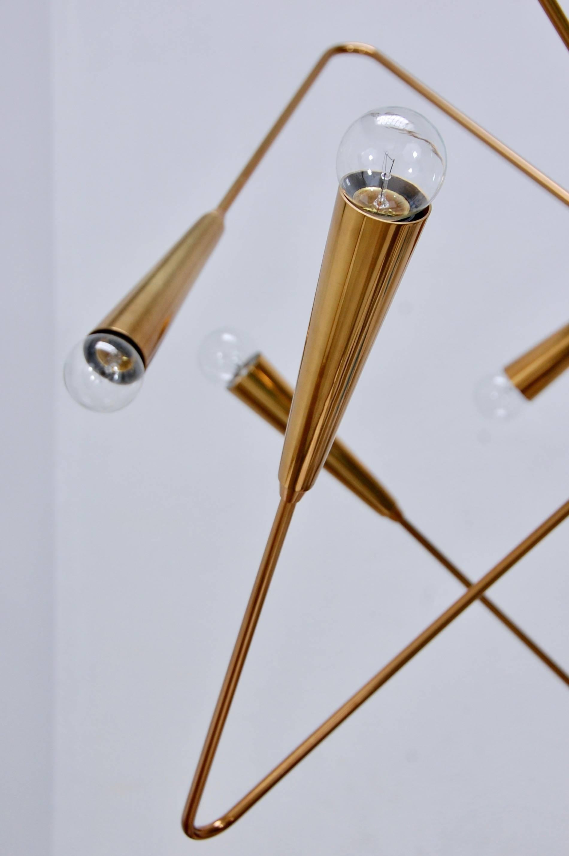 Patinated LU Brass Sputnik Chandelier by Lumfardo Luminaires For Sale
