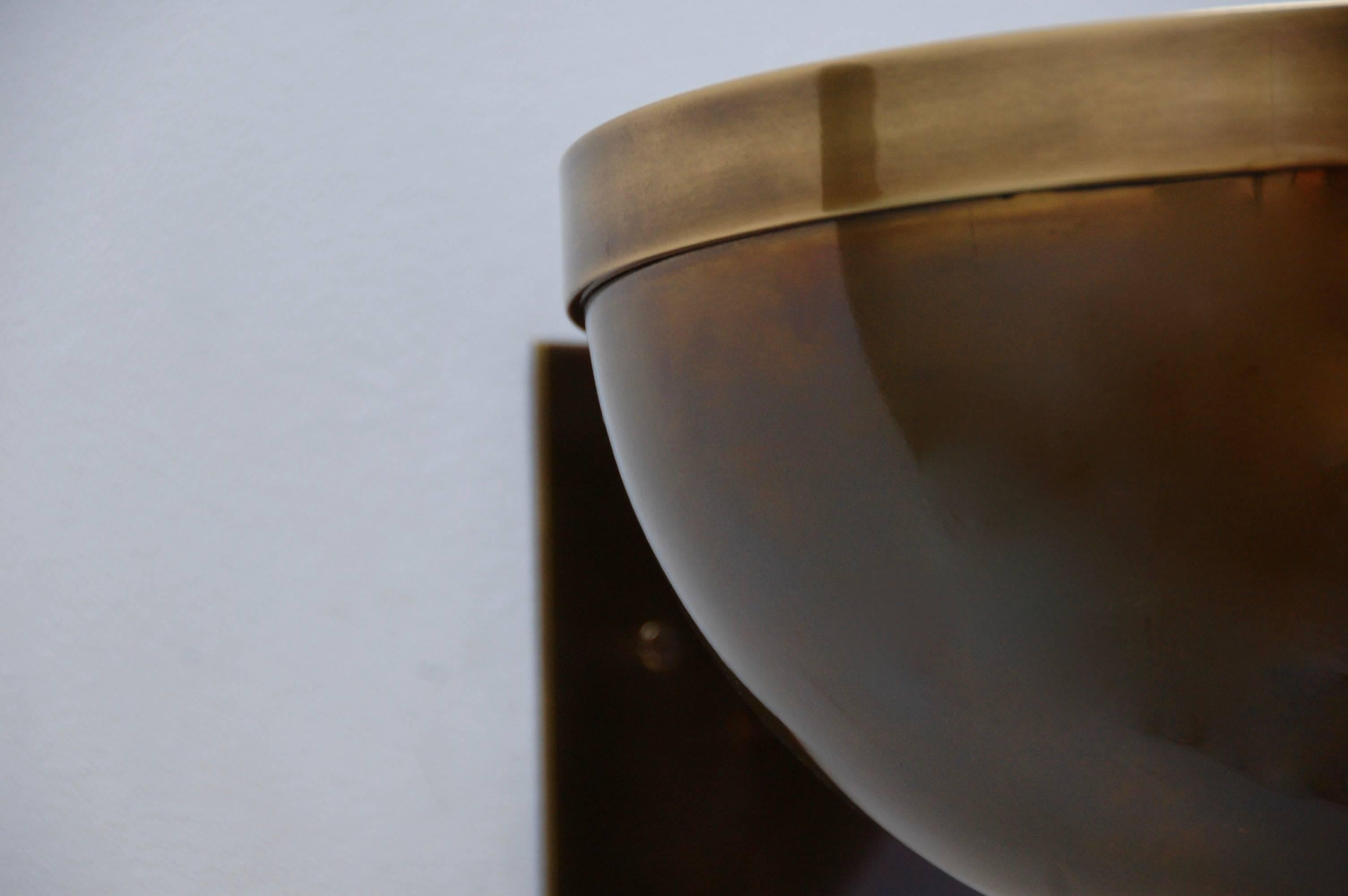 Brass Juni Bowl Sconces by Lumfardo Luminaires For Sale