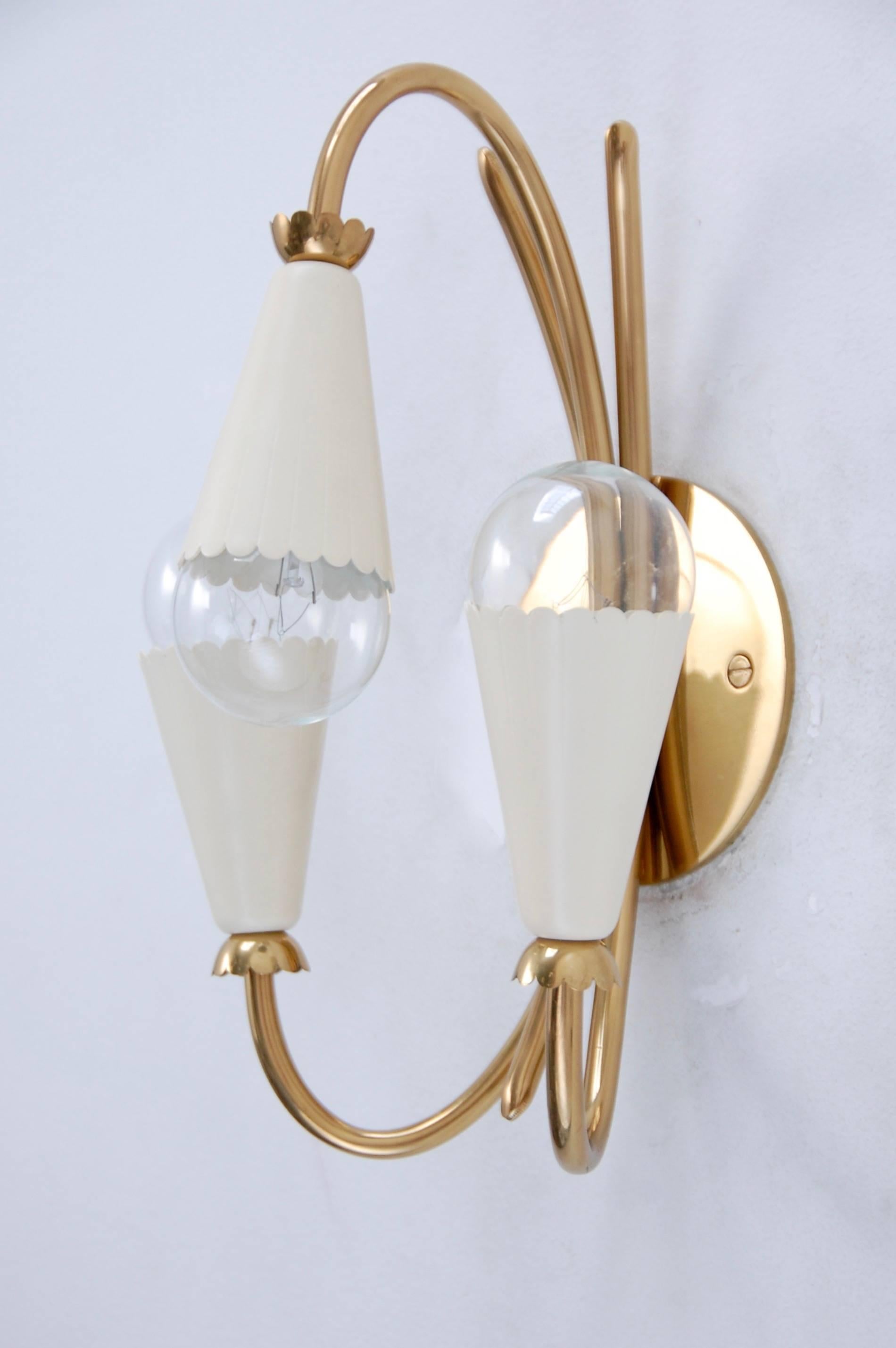 Three-Arm Botanical Sconces In Excellent Condition In Los Angeles, CA