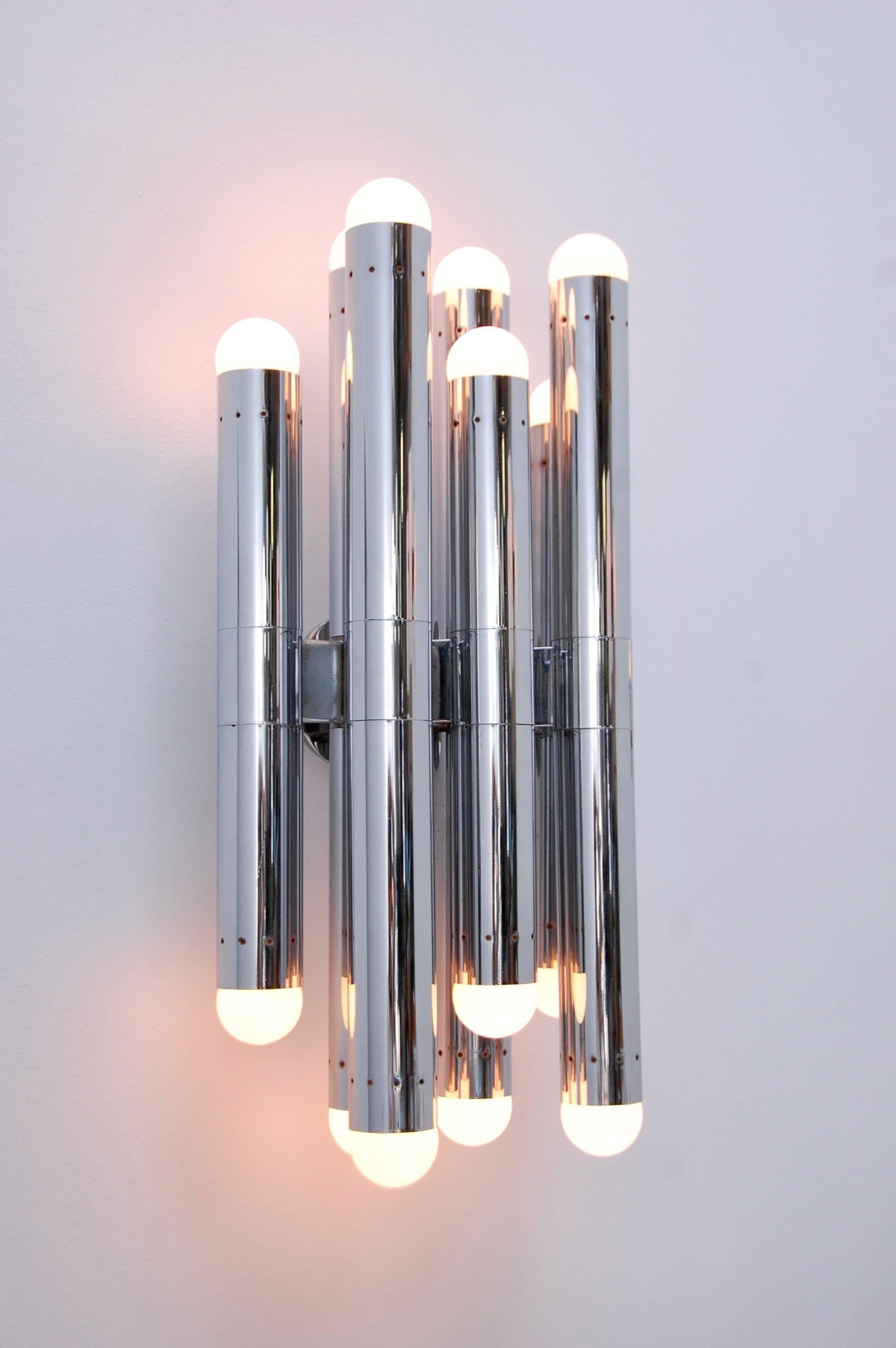 Extra Large Lamperti Tubular Sconce In Excellent Condition For Sale In Los Angeles, CA