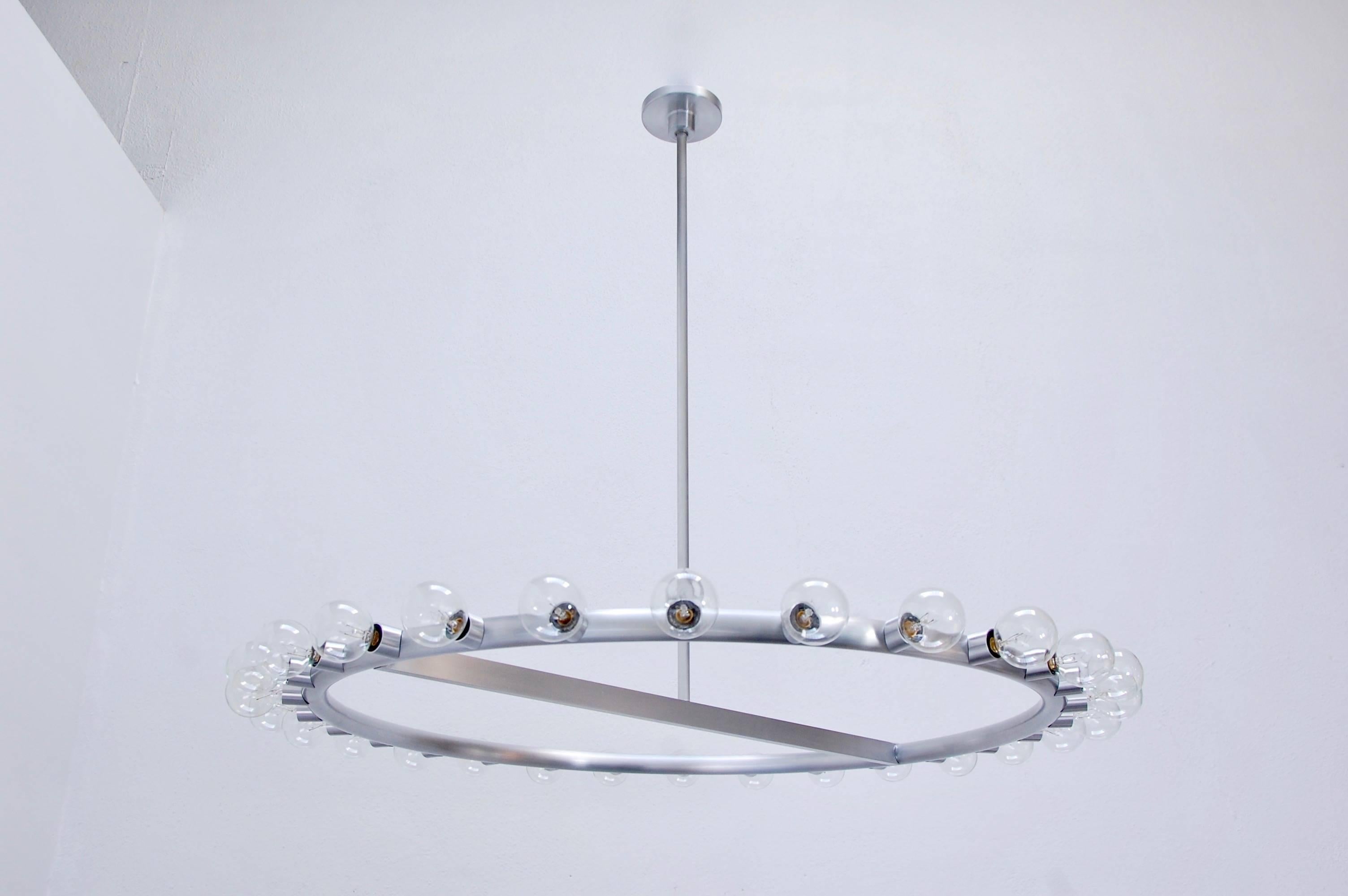Circular Chandelier by Lumfardo Luminaires In Excellent Condition For Sale In Los Angeles, CA