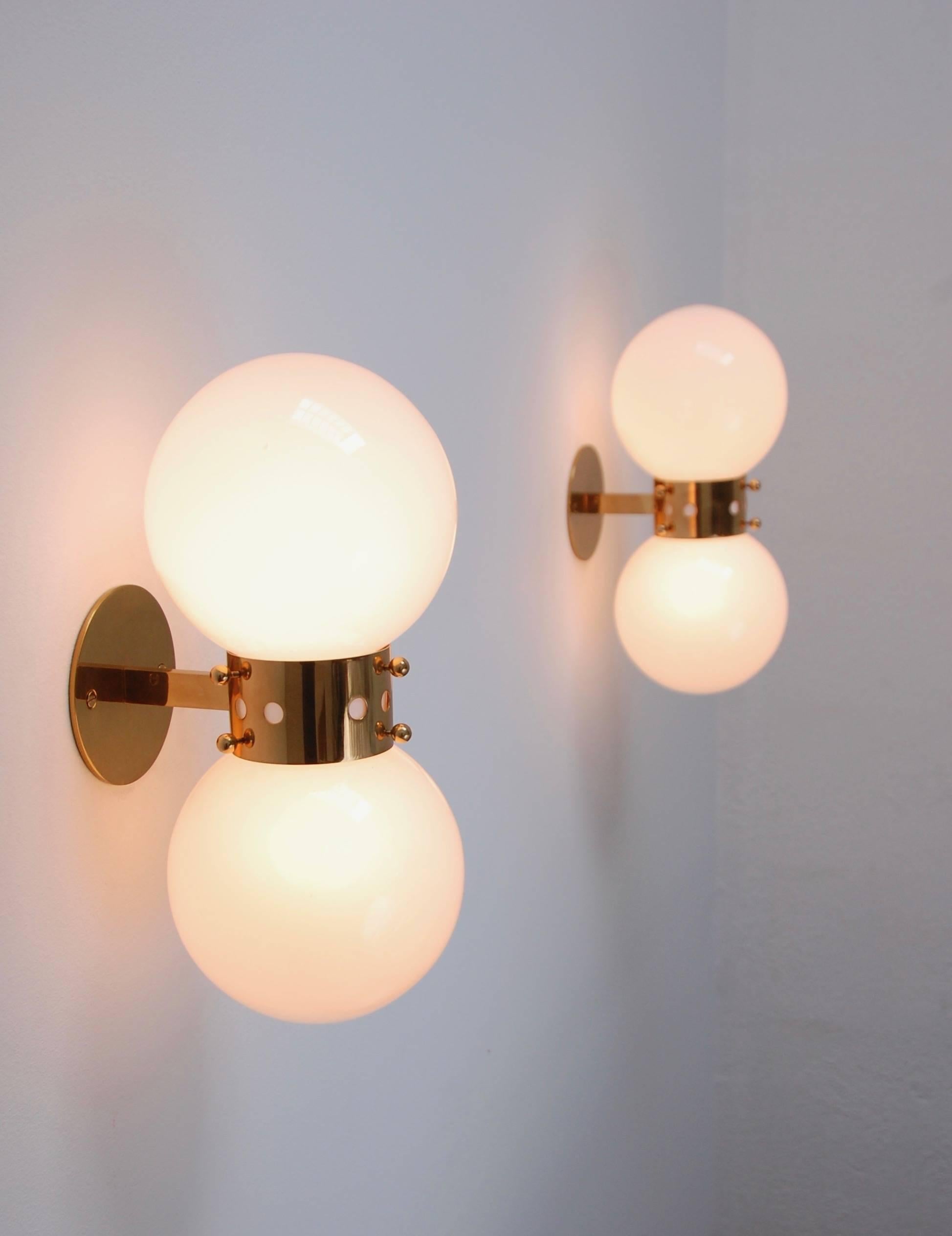 Mid-Century Modern '4' Double Globe Sconces