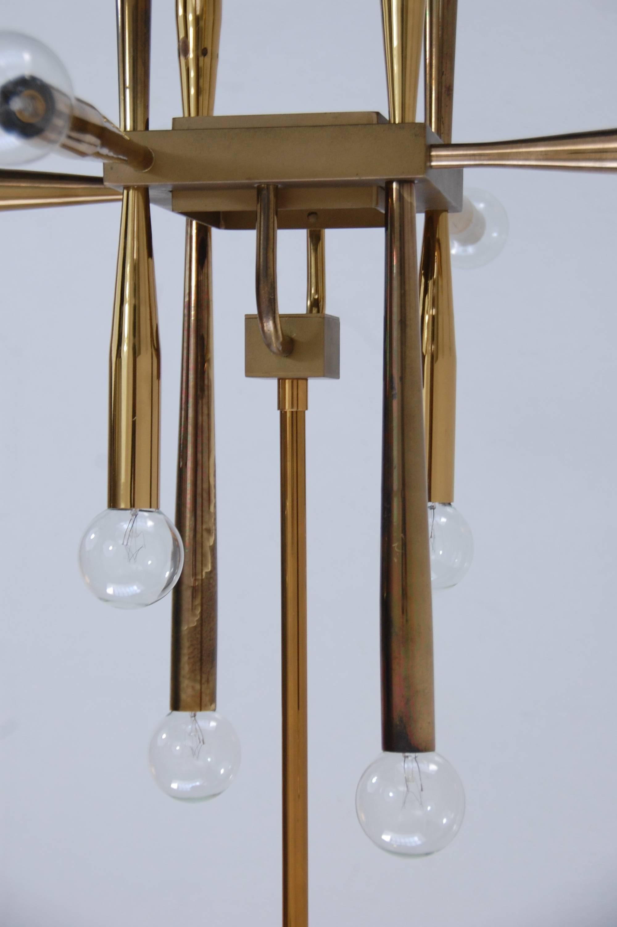 Cubic Brass Italian Chandelier 4