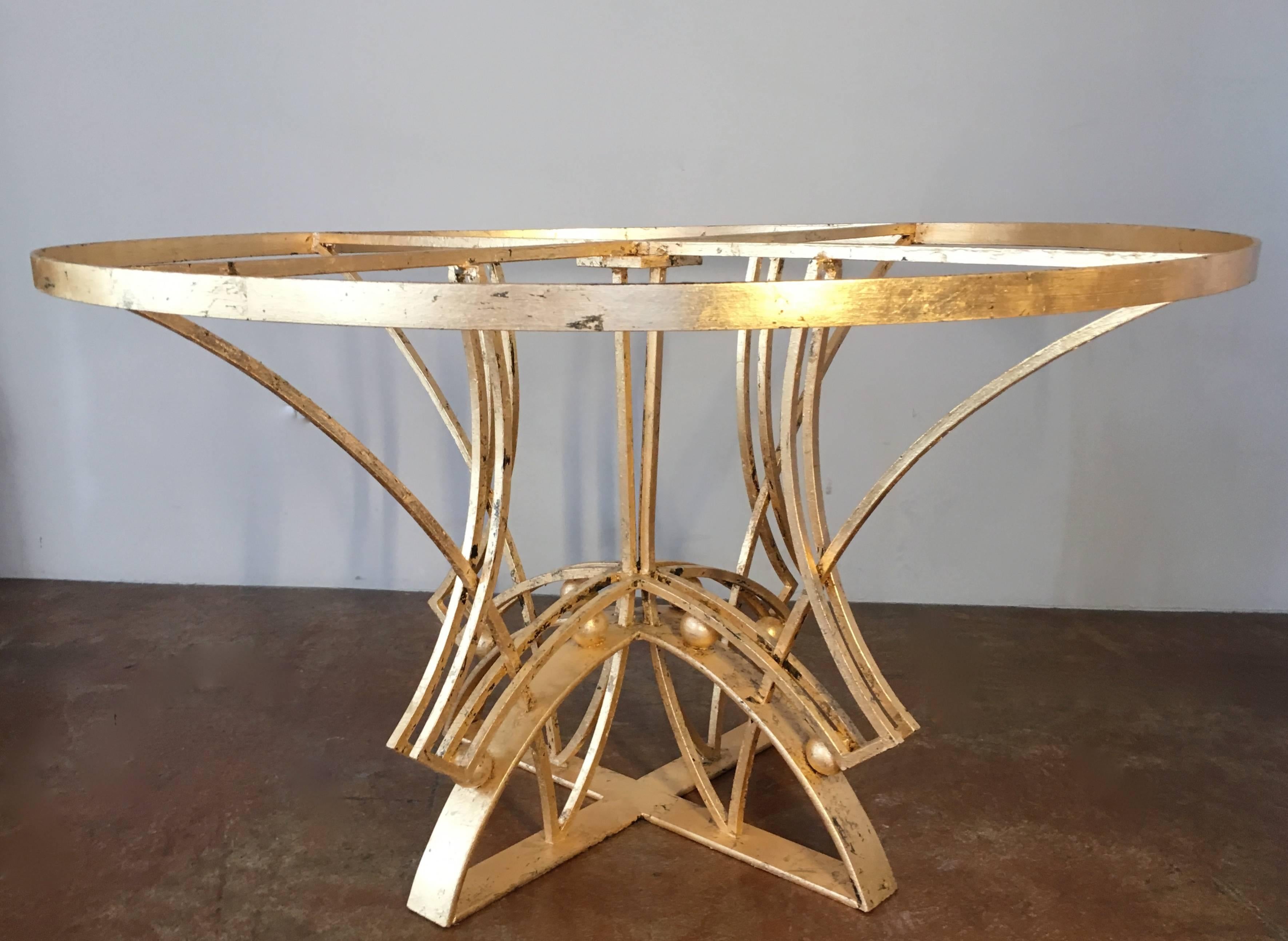 Mid-20th Century Stunning Arturo Pani Gilt Dining Table Base, Mexico City, 1950 For Sale