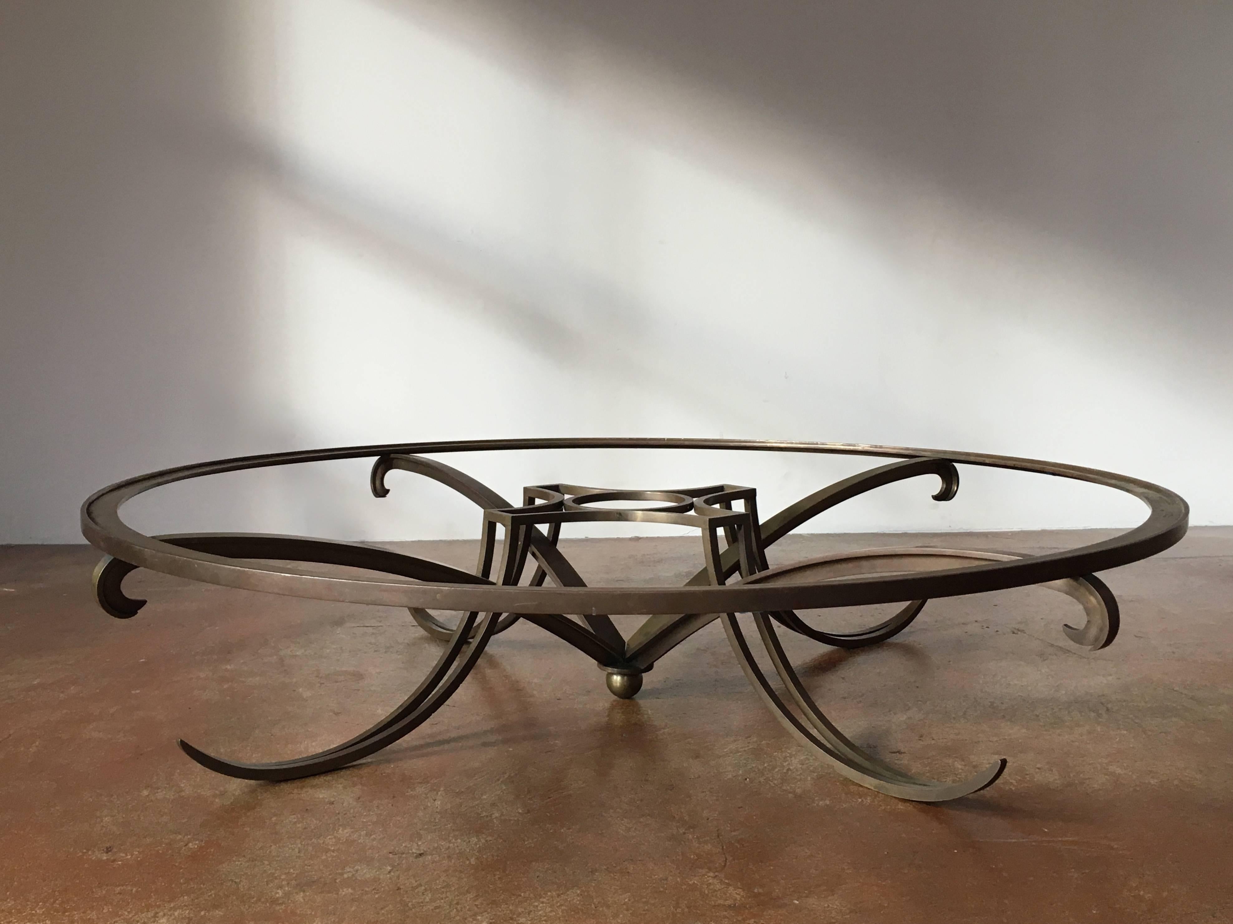 Mid-Century Modern Stunning Arturo Pani, Solid Brass Sculptural Coffee Table, Mexico City, 1950