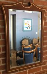 Robert & Mito Block Mahogany and Brass Mirror. Mexico City, circa 1950s