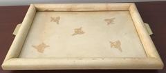 Goatskin Parchment and Brass Serving Tray, Attributed to Arturo Pani