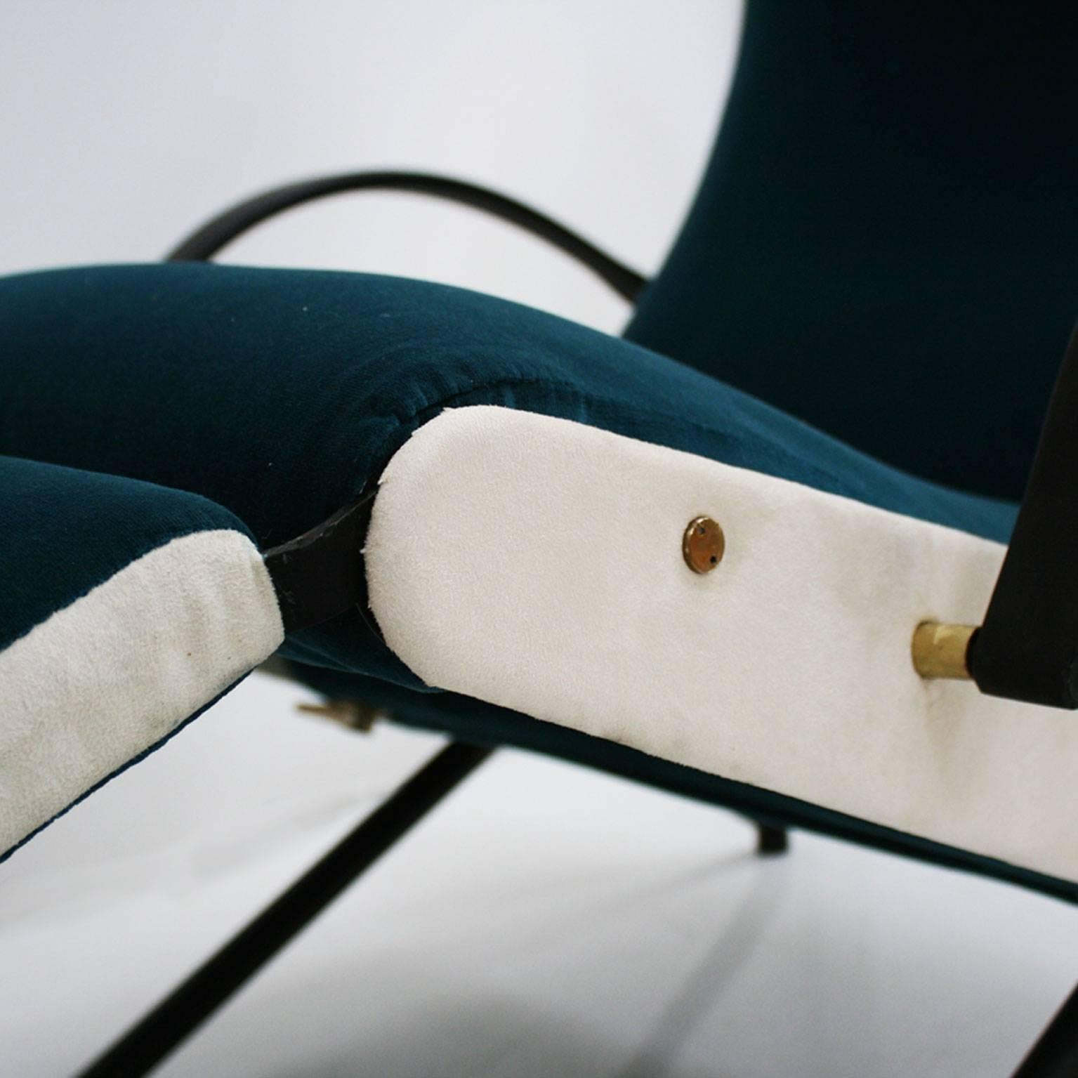 Brass Lounge Chair Model P40 Designed by Osvaldo Borsani for Tecno