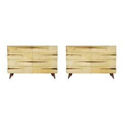 Pair of Brass Commodes in Gio Ponti Style