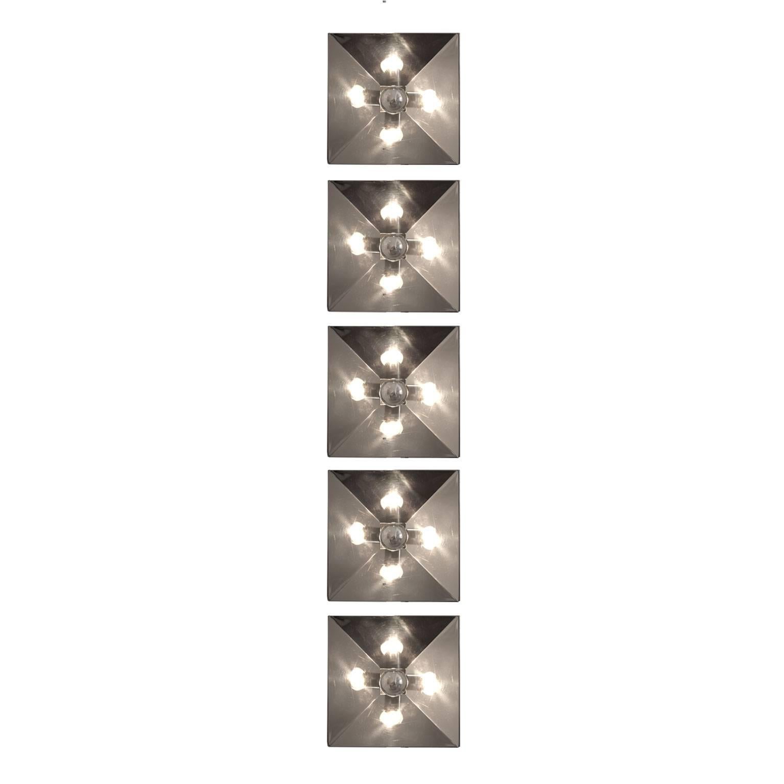 Set of Five Fall Lights Designed by Gaetano Sciolari