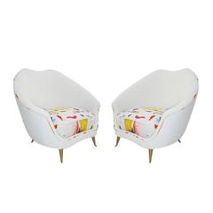 Pair of Italian Armchairs Designed by Federico Munari