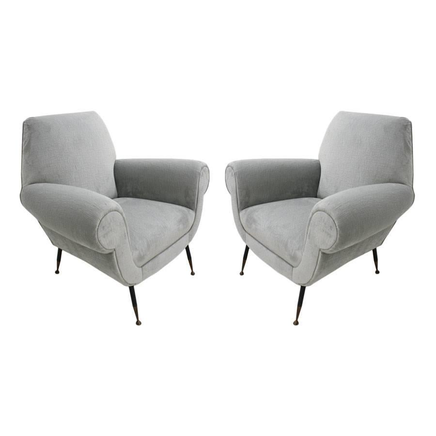 Pair of Armchairs Designed by Gigi Radice for Minotti
