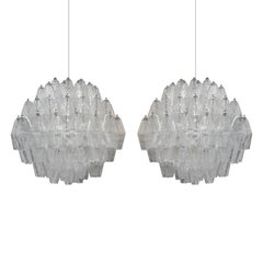 Suspension Lamps Model "Poliedri" Designed by Carlo Scarpa and Edited by Venini