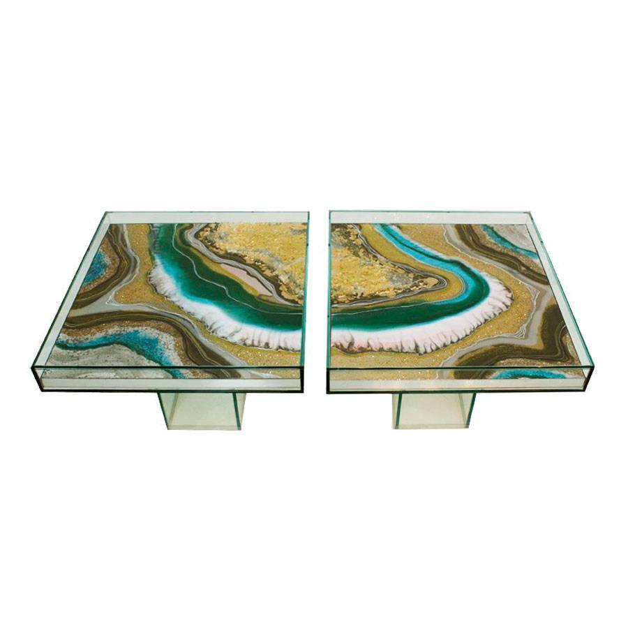 Pair of Side Tables Designed by L.A. Studio