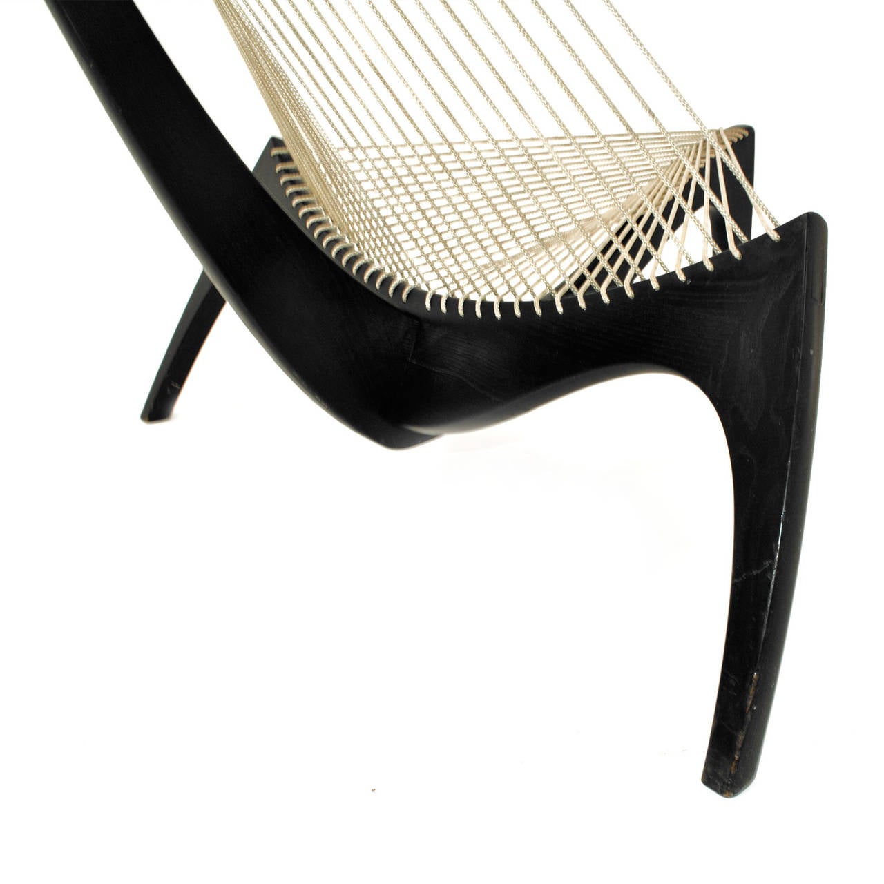 Mid-Century Modern Jørgen Høvelskov Rope and Black Lacquered Wood 