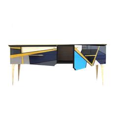 Sideboard mit Murano-Glas verkleidet