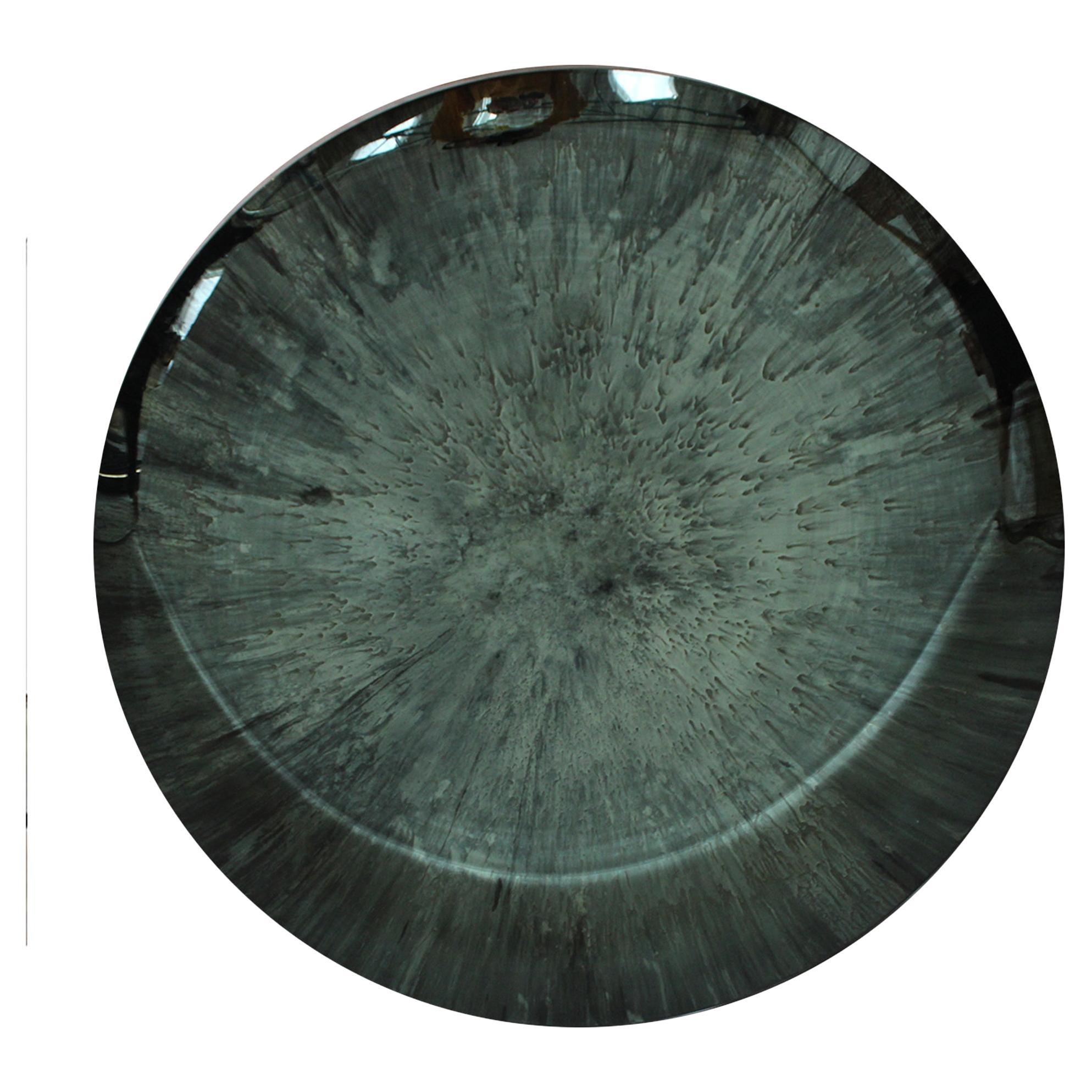 Miroir français sculptural concave en verre