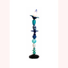Set di tre lampade da terra scultoree in vetro multicolore in stile modernista