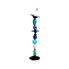 Set di tre lampade da terra scultoree in vetro multicolore in stile modernista