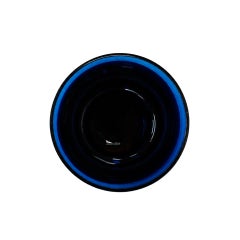 Italian Sculptural Blue Murano Glass Vase with Clear Glass Base, 1970s
