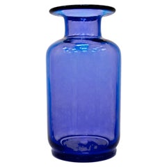 Italian Blue Murano Glass Vase, 1970s