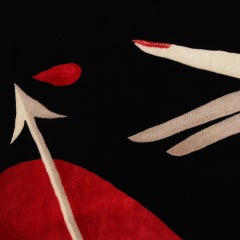 Contemporary Jordi Labanda Black Hand-Knotted Wool And Silk Rug, Spain 2005