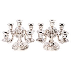 Vintage GOLDSMITH TETARD FRÈRES - Pair of Candelabra in Sterling Silver CIRCA 1930