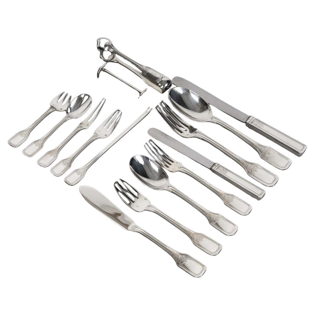 JEAN TETARD - Set de couverts en argent massif 199 pièces - années 1930 en vente