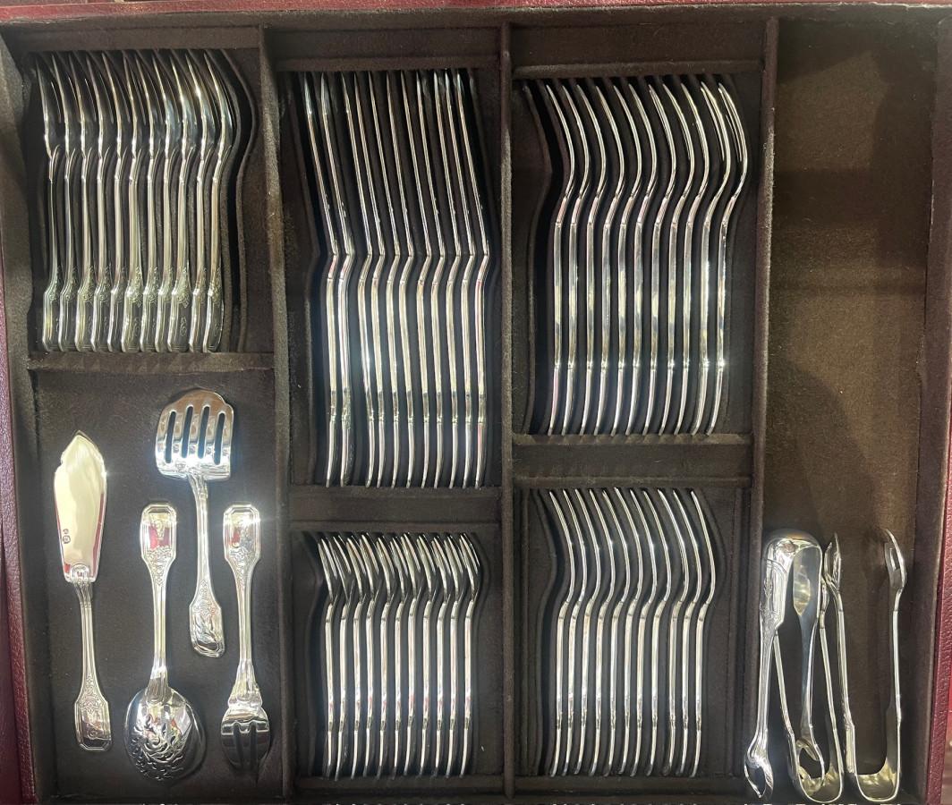 JEAN TETARD - Set de couverts en argent massif 199 pièces - années 1930 en vente 14