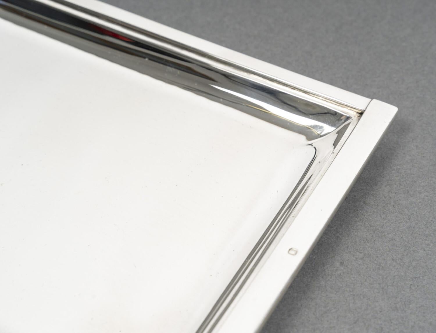 Silberschmied SAVARY - ART DECO rechteckige Silberschale um 1930 (20. Jahrhundert) im Angebot