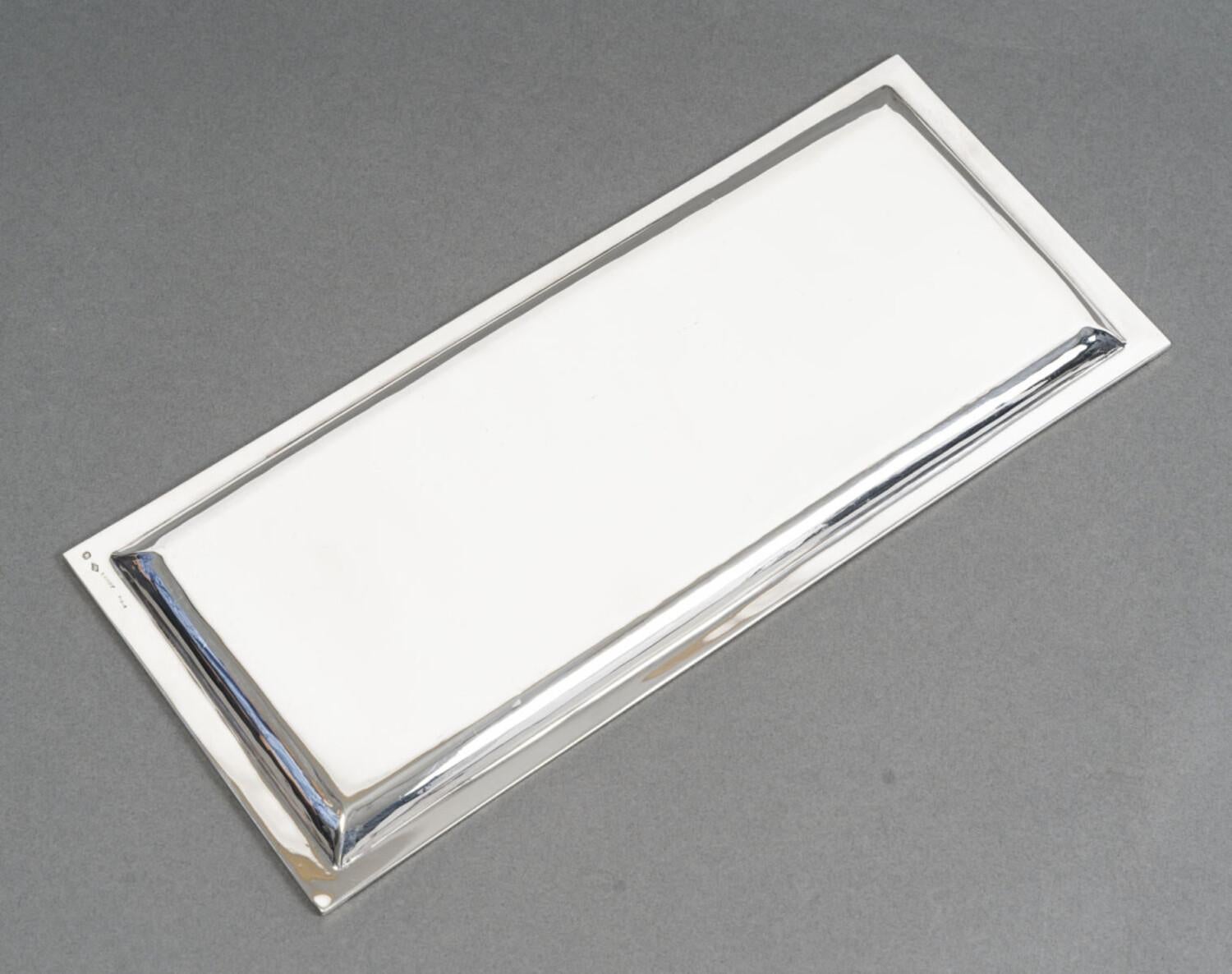 Silberschmied SAVARY - ART DECO rechteckige Silberschale um 1930 im Angebot 4