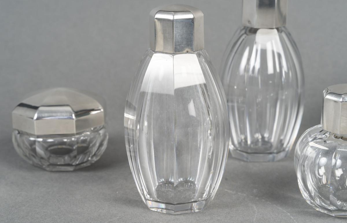 XX secolo Christofle/Baccarat - Set di 5 bottiglie ART DECO 1930 circa in vendita