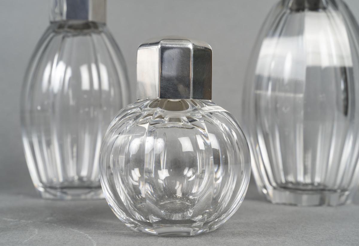 Christofle/Baccarat - Set di 5 bottiglie ART DECO 1930 circa in vendita 1