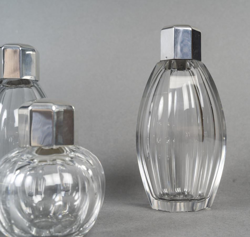 Christofle/Baccarat - Set di 5 bottiglie ART DECO 1930 circa in vendita 2
