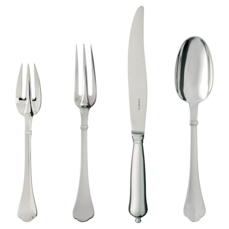 Puiforcat "cardinal" : Silver-plated Flatware Set, 164 Pieces For Sale
