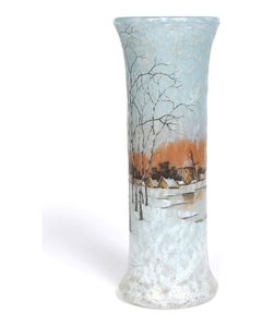 1905 – DAUM NANCY Vase mit Schneelandschaftsmotiv