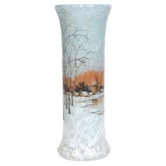 1905 – DAUM NANCY Vase mit Schneelandschaftsmotiv