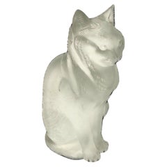 1932. LALIQUE FRANCE. “Sitting Cat” Model in Crystal