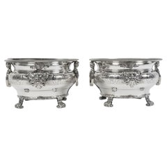 BOIN-TABURET – Pair of solid silver wine coolers – Late 19th