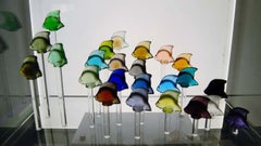 Cristal Lalique – Aquarium lumineux avec 25 poissons