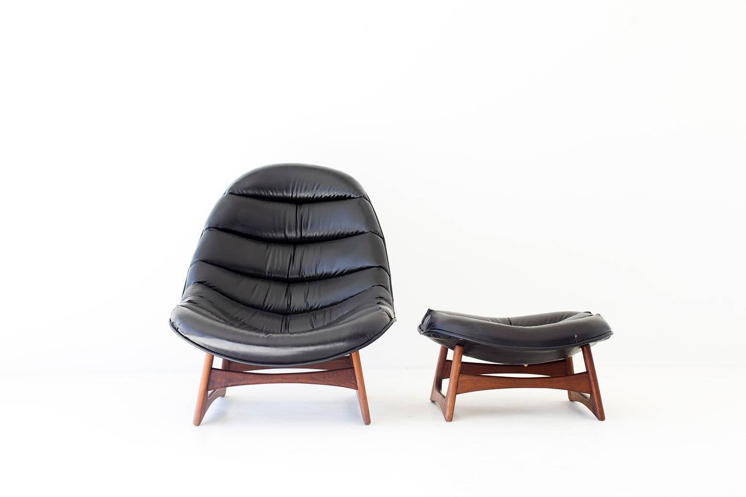 Walnut Adrian Pearsall Lounge Chair and Ottoman for Craft Associates Inc.
