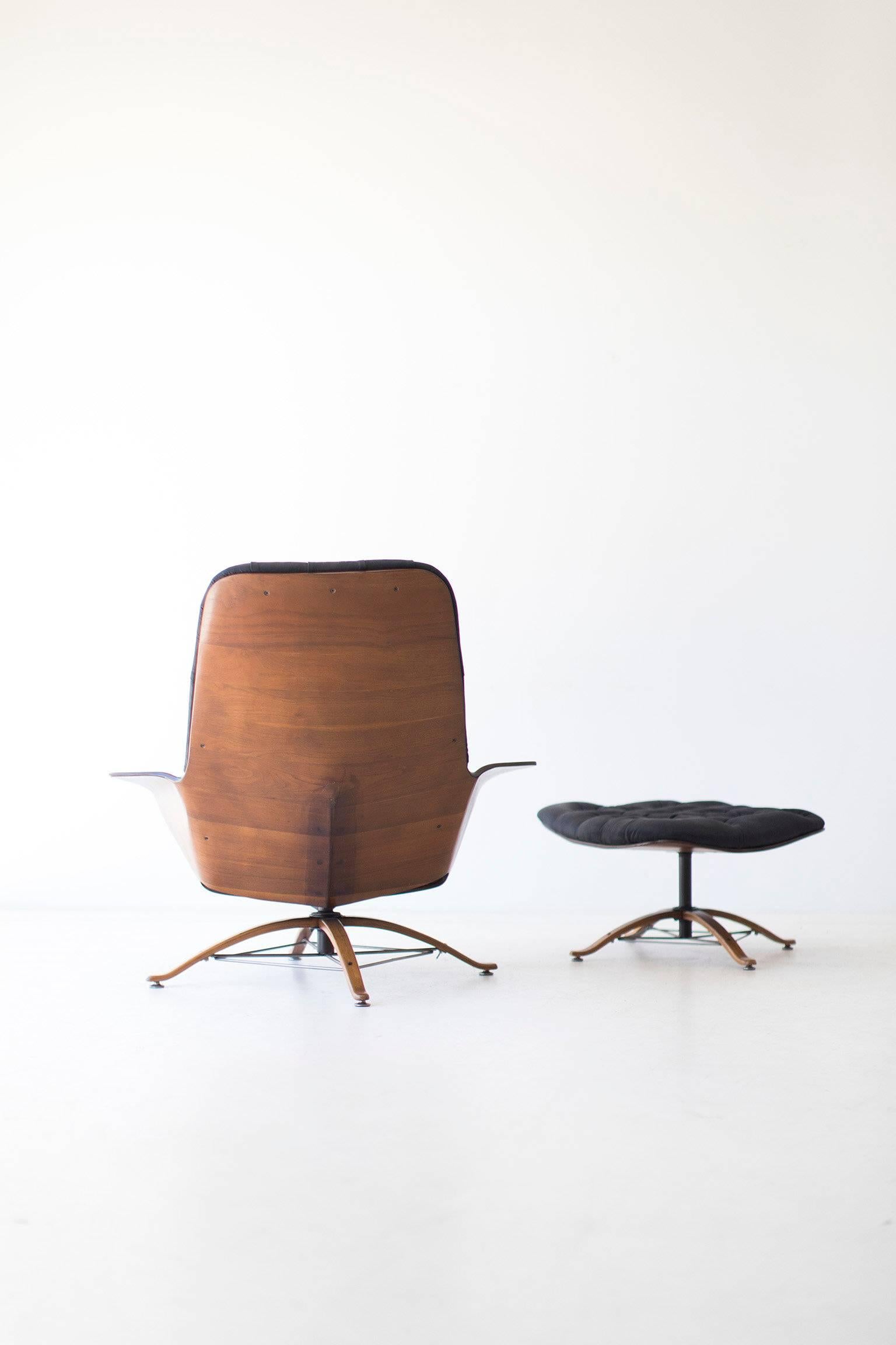 Mid-Century Modern George Mulhauser Lounge Chair and Ottoman for Plycraft
