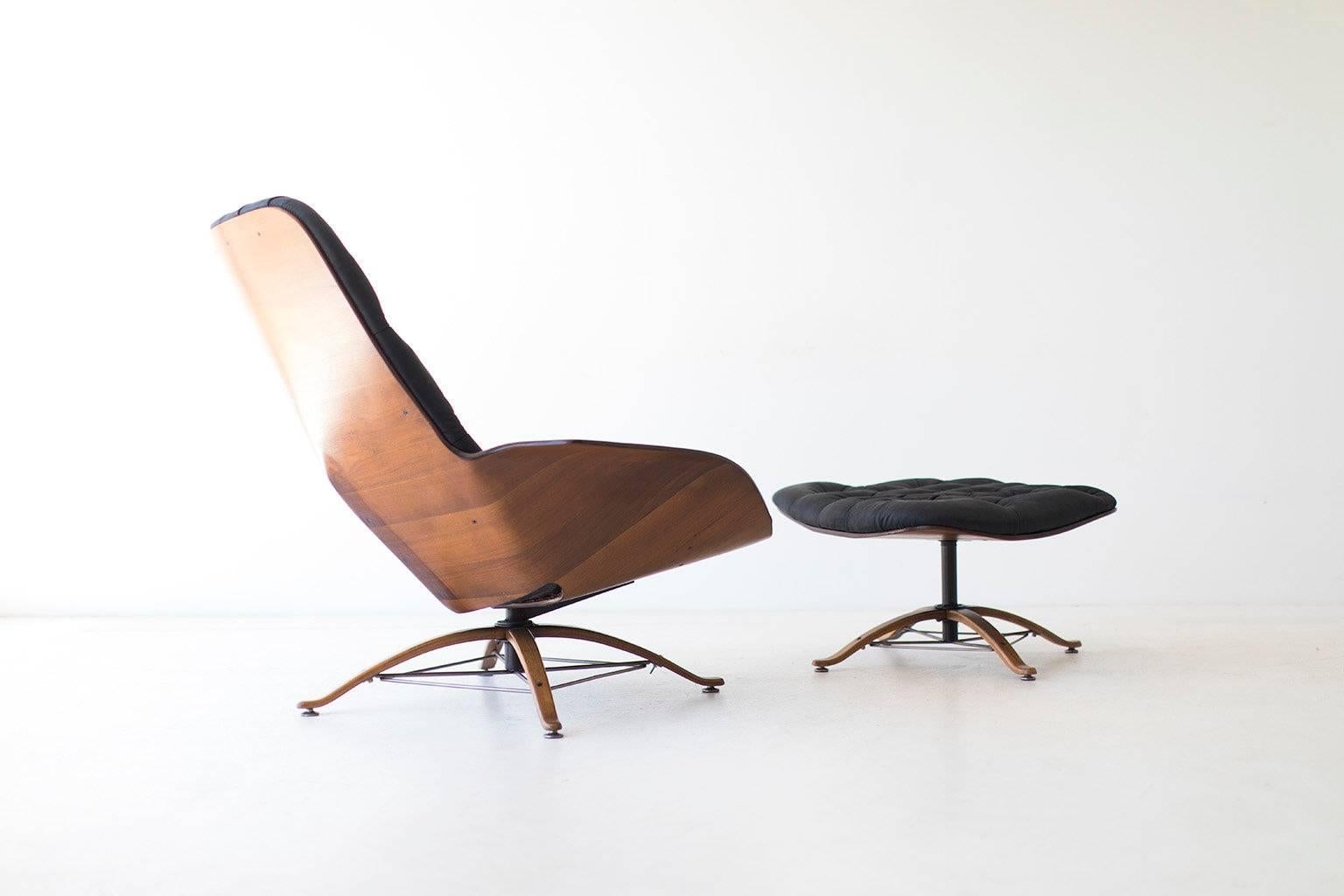 George Mulhauser Lounge Chair and Ottoman for Plycraft 1
