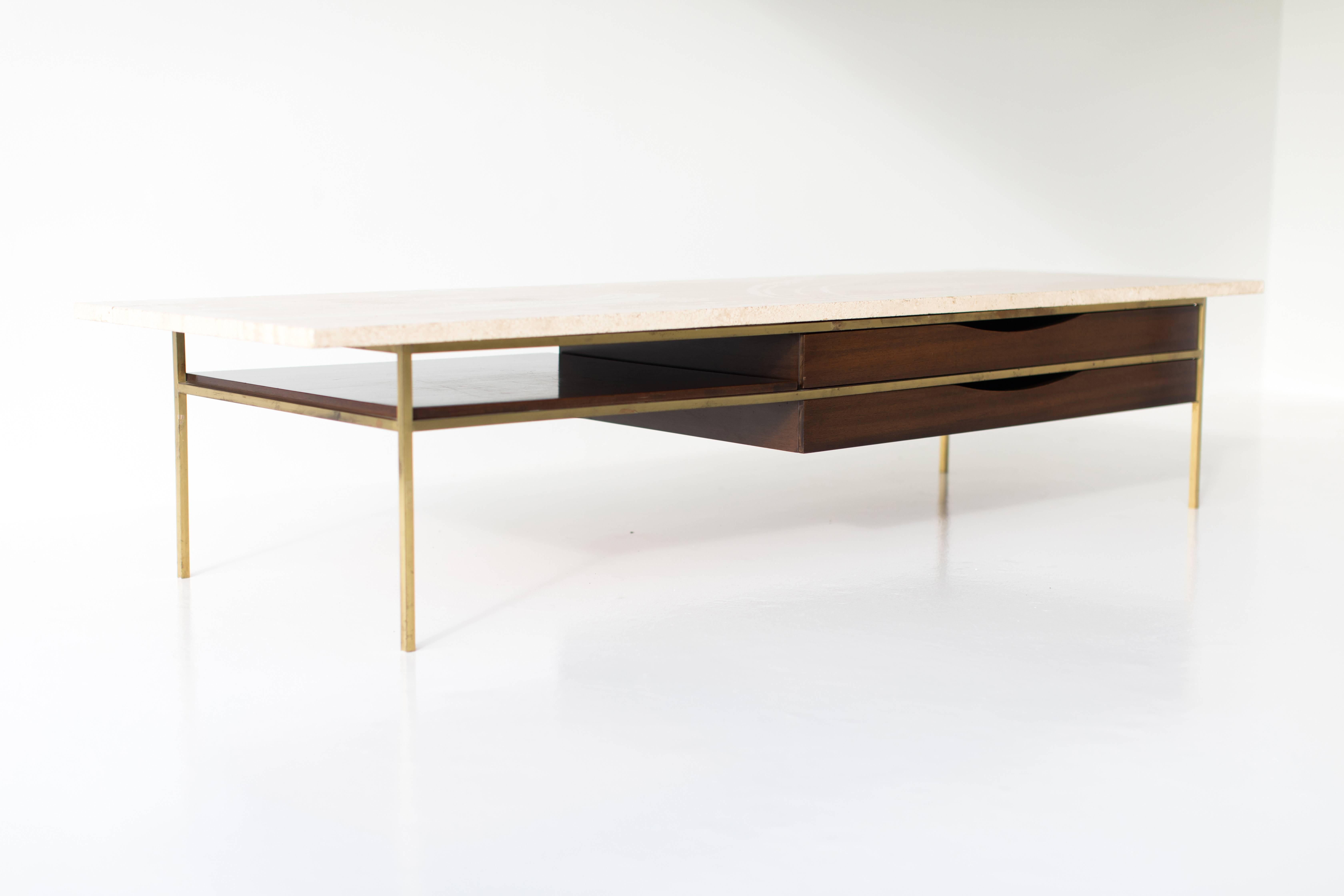 Paul McCobb Brass Coffee Table for Calvin Irwin Collection In Good Condition In Oak Harbor, OH