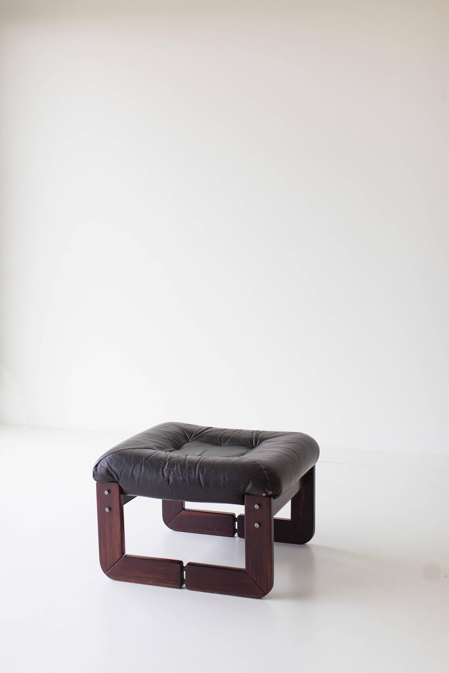 Late 20th Century Percival Lafer Rosewood and Leather Ottoman