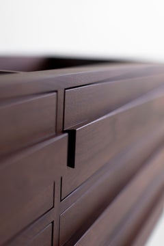 Mueble de baño Bertu, mueble de baño moderno de 6 cajones, nogal