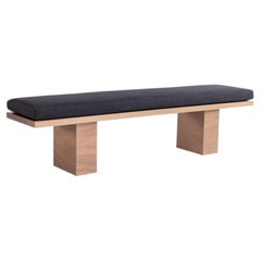 Bertu Patio, Suelo Modern Outdoor Patio Bench, Sapele Greywash